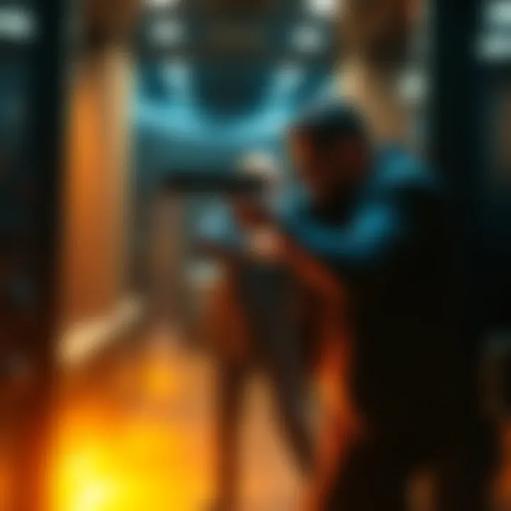 Marcus stops Dom from shooting Marcus intervenes as Dom aims a gun at Vraahk in an elevator
