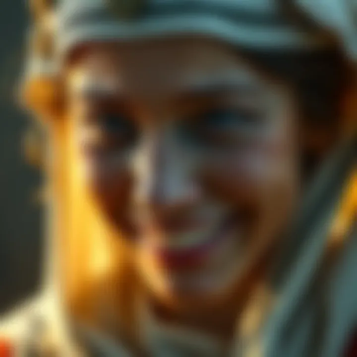 Marian shows mixed emotions, smiling with tears in her eyes, embodying joy and sadness about her new role and her heretic side