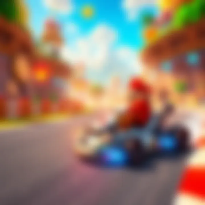 Mario Kart World Free Roam Feature A screenshot showcasing the new Free Roam mode in Mario Kart World, featuring players racing and exploring an open-world environment.