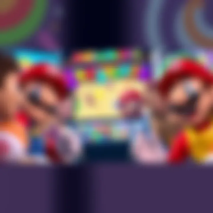 Players enjoying Mario Party Jamboree together, with colorful graphics and lively characters on the screen.