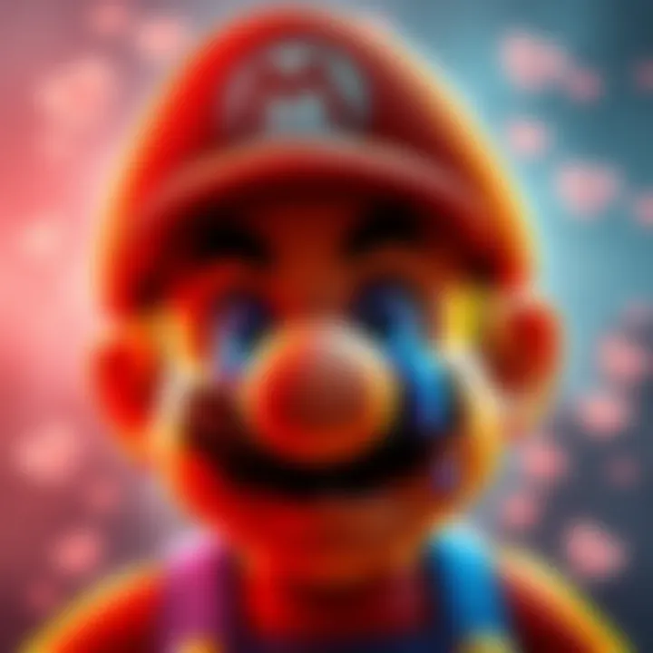 Mario with teary eyes, surrounded by heartfelt messages from fans, evoking nostalgia and connection