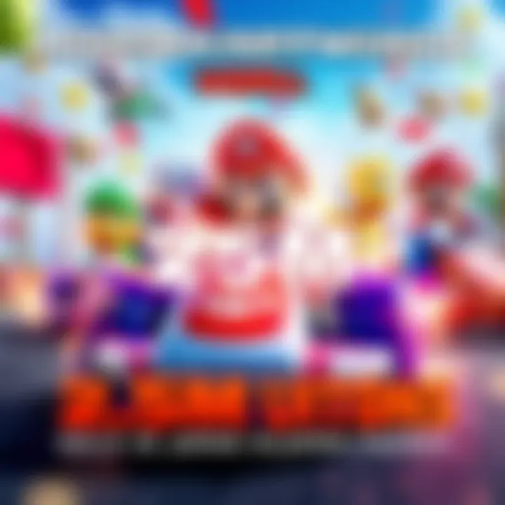 A graphic showing Mario Kart World with a sales milestone of 2.5M units in Japan, featuring vibrant racing elements and characters from the game.