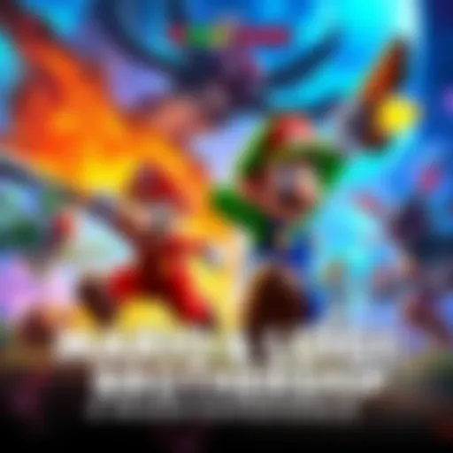 Mario and Luigi battling enemies in a vibrant RPG world with colorful graphics and engaging combat