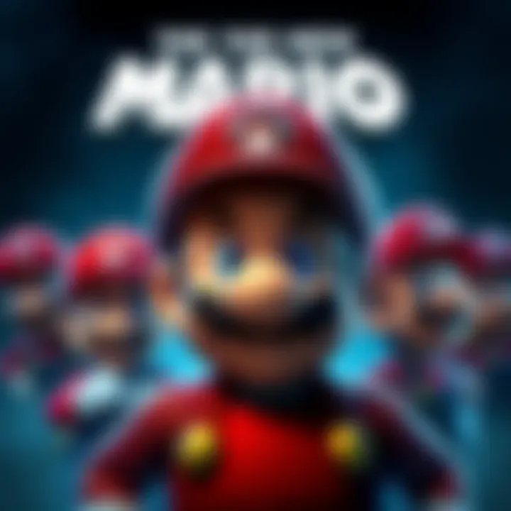 Mario movie poster with sad expressions Poster for the new Mario movie featuring characters with worried faces and a darkened background