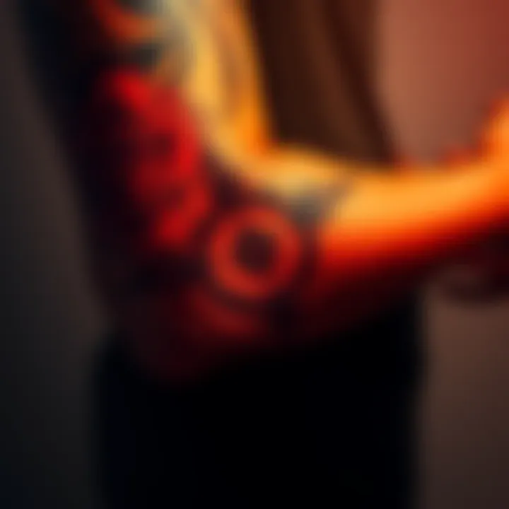 A detailed tattoo design showcasing the Mark of the Outsider on a person's forearm, highlighting unique placement ideas.