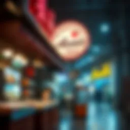 A vibrant market stall featuring a logo that resembles Assai's, evoking feelings of nostalgia.