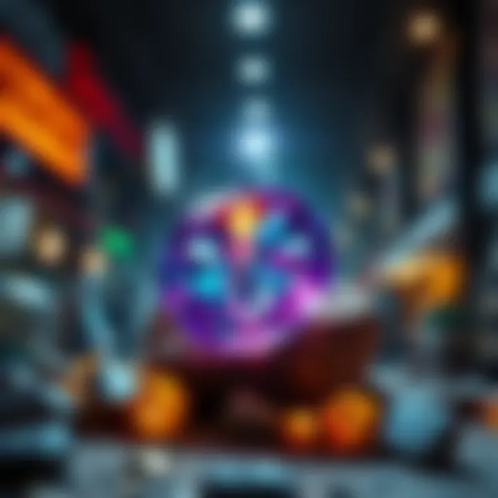 A beautiful gemstone found in a marketplace, shining under bright light, symbolizing a hidden treasure.