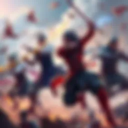 A group of martial warriors using tactics like disarming and flanking in a fantasy battle scene