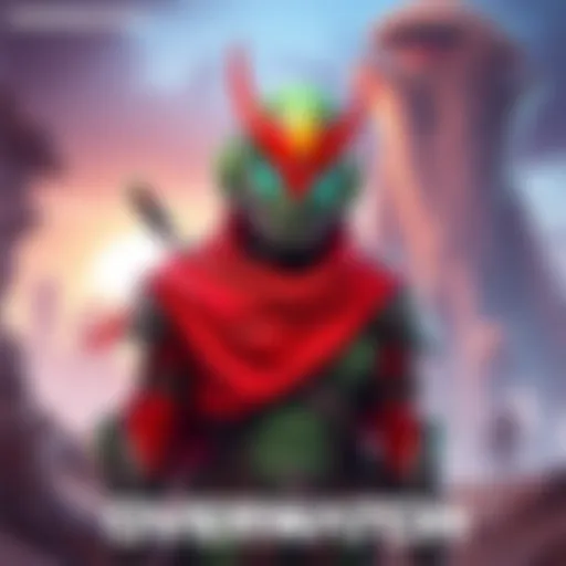 A Martian character stands in a vibrant Overwatch landscape, showcasing alien features and unique attire while engaged in gameplay.