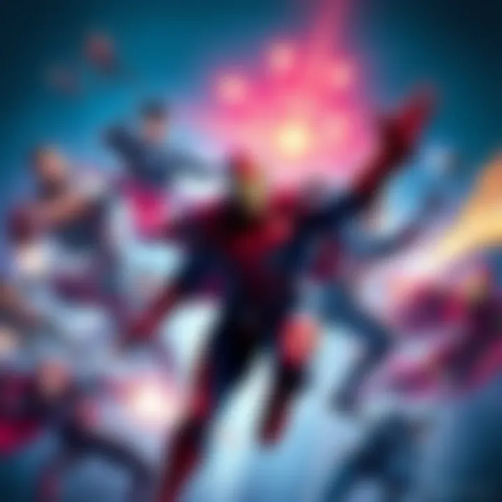 Colorful artwork showing superhero characters in action for a proposed Marvel-themed blitz mode in gaming