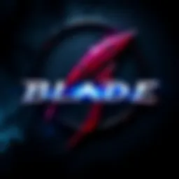 The logo of the Marvel game 'Blade' featuring a stylized blade and dark colors, indicating a superhero theme.