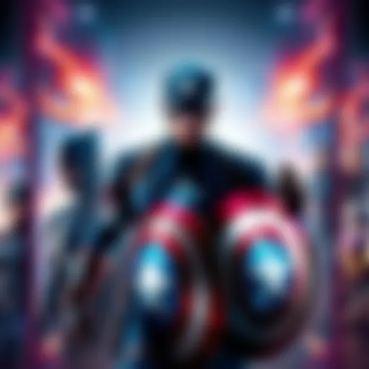 A visual representation of various Marvel characters with distinct names that hint at their storylines, avoiding connection with Captain America's Shield.