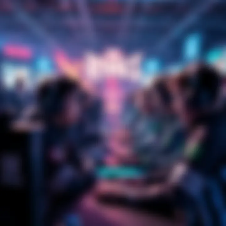 Several competitive gaming teams discussing strategies at a tournament, highlighting issues of integrity and fairness in the Marvel Rivals Championship.