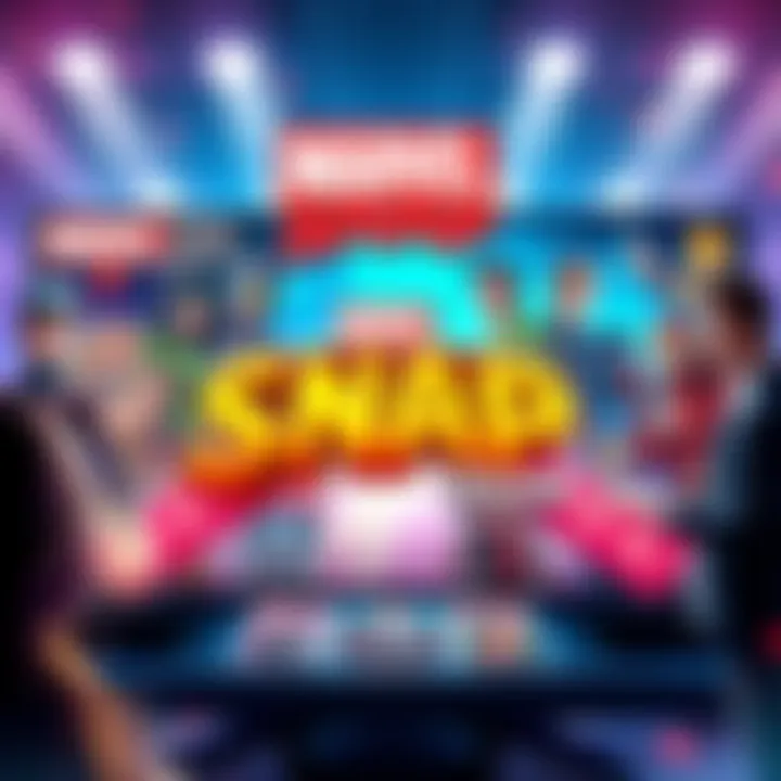 A vibrant display of Marvel Snap game with cards and characters ready for play