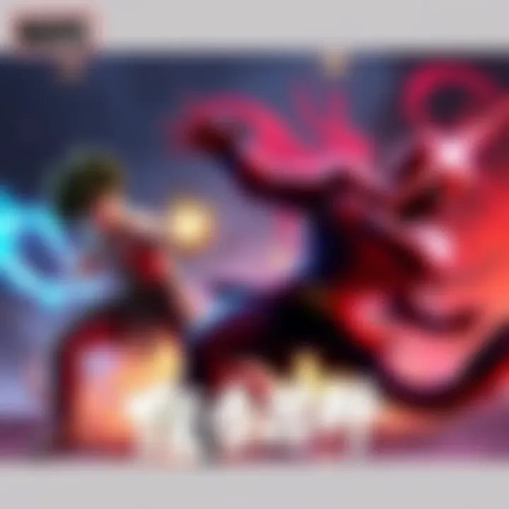 A dynamic fight scene showcasing characters from MARVEL Tōkon: Fighting Souls in combat poses, highlighting their abilities and strategies.