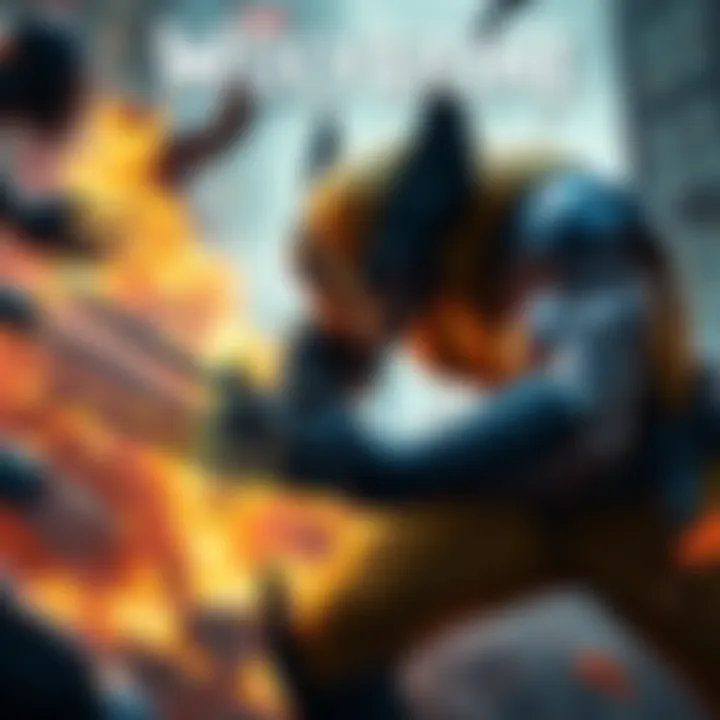 Marvel's Wolverine Action Scene A dynamic action scene featuring Marvel's Wolverine with claws extended in an intense battle against enemies.
