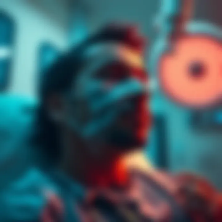Marvin receiving medical attention in a hospital after being shot in the face