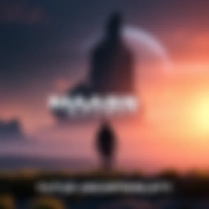 A digital art piece showing a futuristic landscape with a spaceship and a shadowy figure, representing the uncertain future of the Mass Effect game series under new ownership.