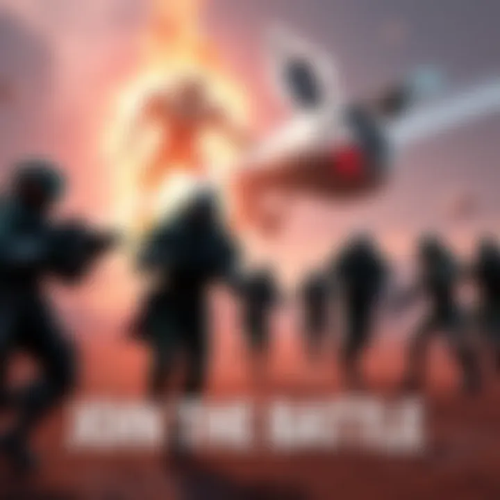 Large group of players engaged in combat against AI foes in a futuristic game environment