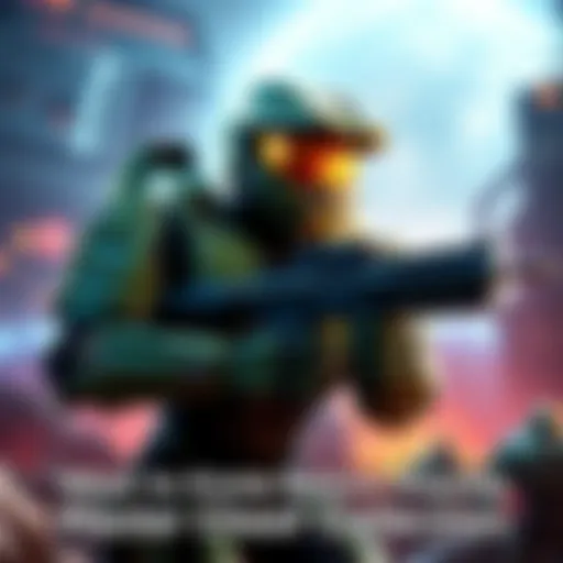 Master Chief character with armor holding a weapon in a sci-fi setting