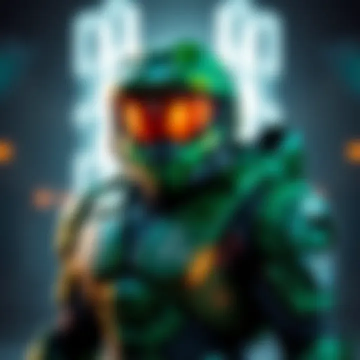 Master Chief in battle armor Master Chief stands ready for battle, wearing his iconic green armor, showcasing his commitment to readiness in the Halo universe.