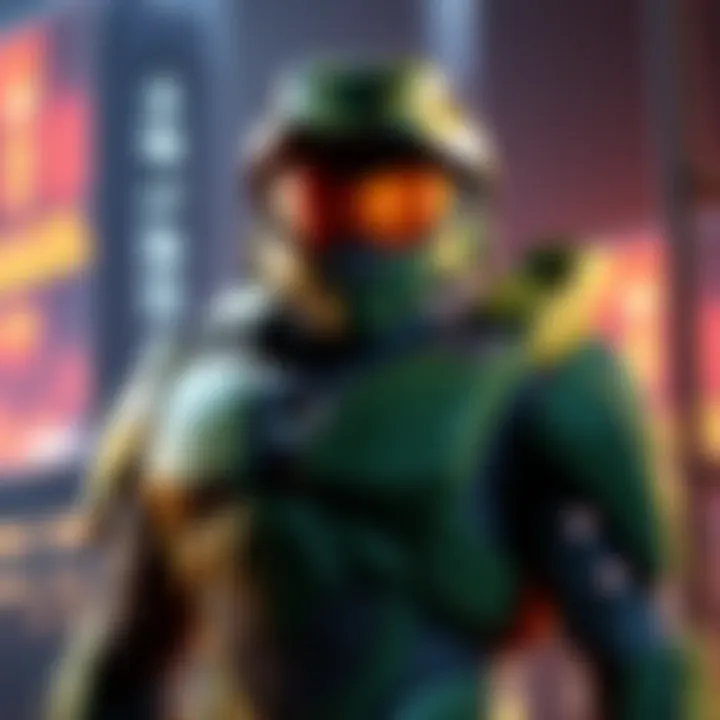 Master Chief wearing his iconic green armor suit, showcasing its features and design.
