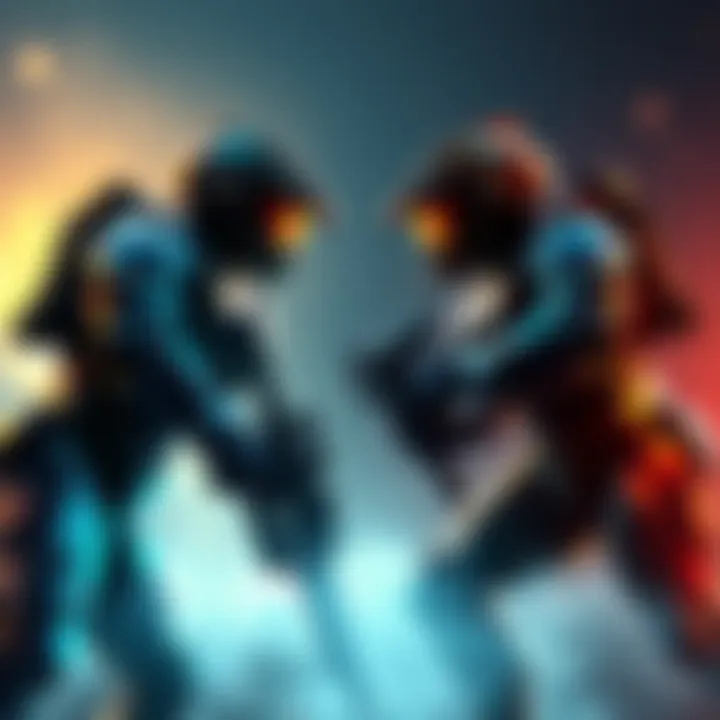 Master Chief and Locke in battle stance, ready for a showdown with weapons drawn