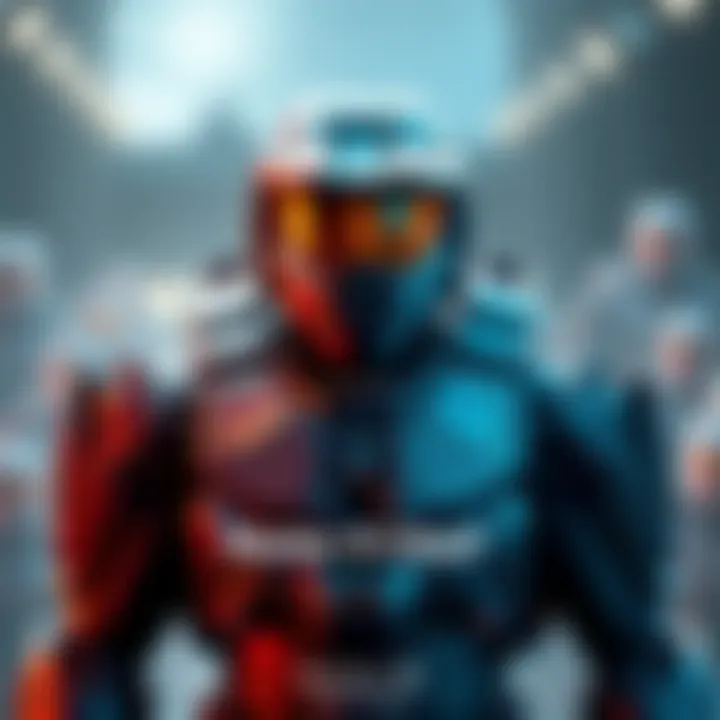Master Chief stands in his MJOLNIR Mark VI armor, ready for battle in a Halo Infinite setting.