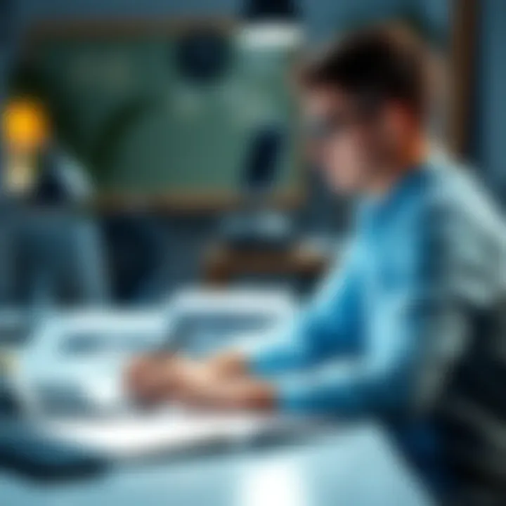 Person Working on Job Skills A person studying job skills at a desk with a laptop and notebooks.