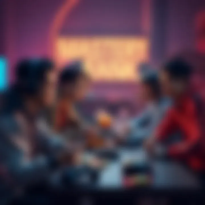 A group of gamers sitting together, discussing their gaming achievements and sharing experiences about reaching Mastery Rank 31, with game controllers and snacks on the table.