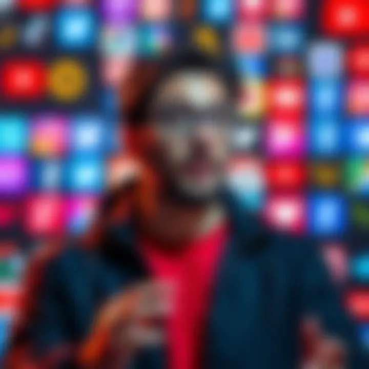 Matan Even discussing the impact of view bots on streaming platforms with a backdrop of social media logos