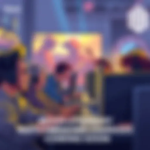 Illustration of gamers using computers, excited about new matchmaking updates