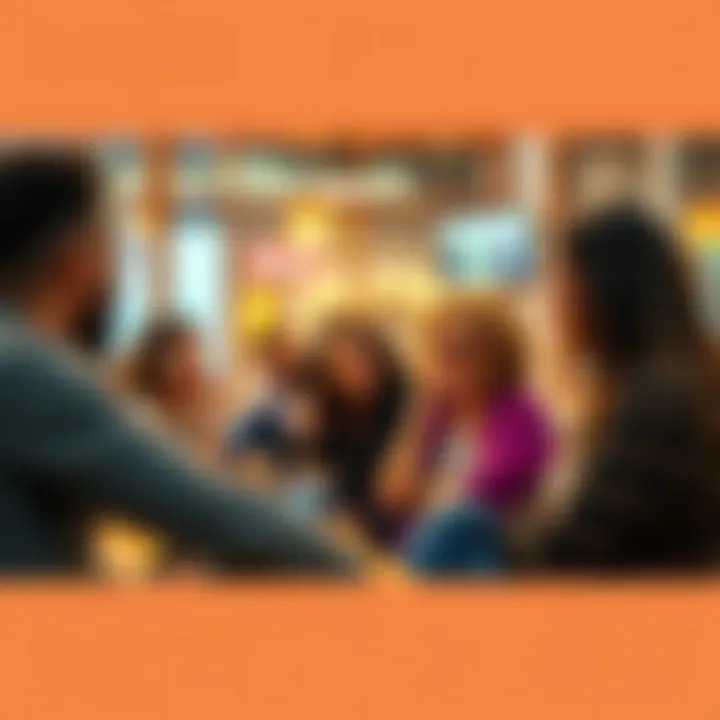 Matchmaking Opinions A group of diverse people discussing matchmaking experiences in a casual setting.