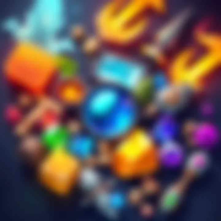 An illustration showing various essential materials like ores, herbs, and tools for different game factions