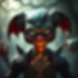 A character resembling Servant Grunt displaying a nurturing expression, surrounded by a haunting game environment
