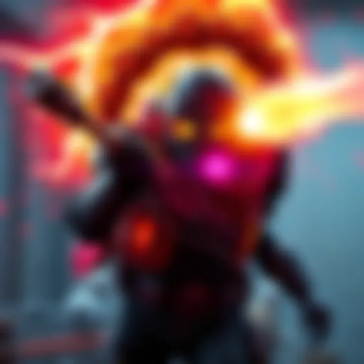 Matriarch hatch removal A character using Torrente weapon to eliminate a Matriarch hatch in a game setting