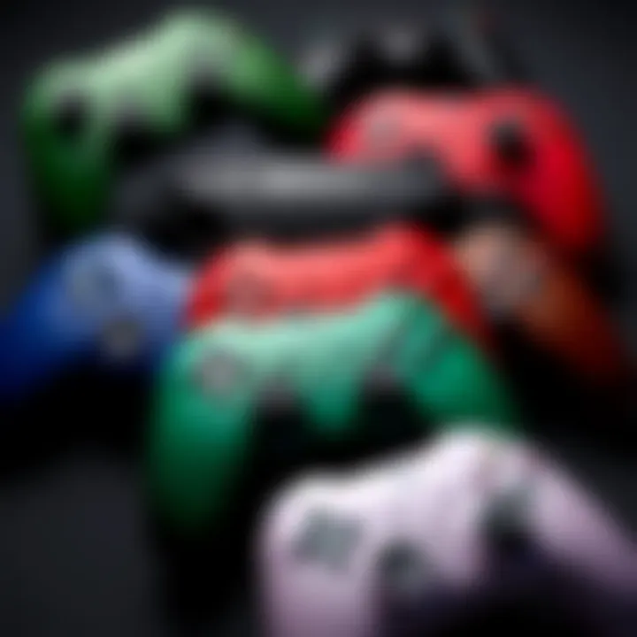 A variety of matte dpad and face button replacement kits displayed together, showcasing different colors and styles for gaming controllers.