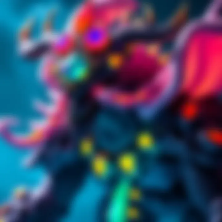 Mauga Mythic Skin in Game The Mauga Mythic skin showcased with vibrant colors and intricate design elements, illustrating its visual appeal in the game.