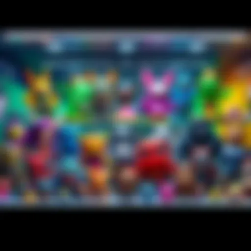 A display of maugalings ready for BlizzCon, showcasing a vibrant collection of colorful figures and gaming merchandise.