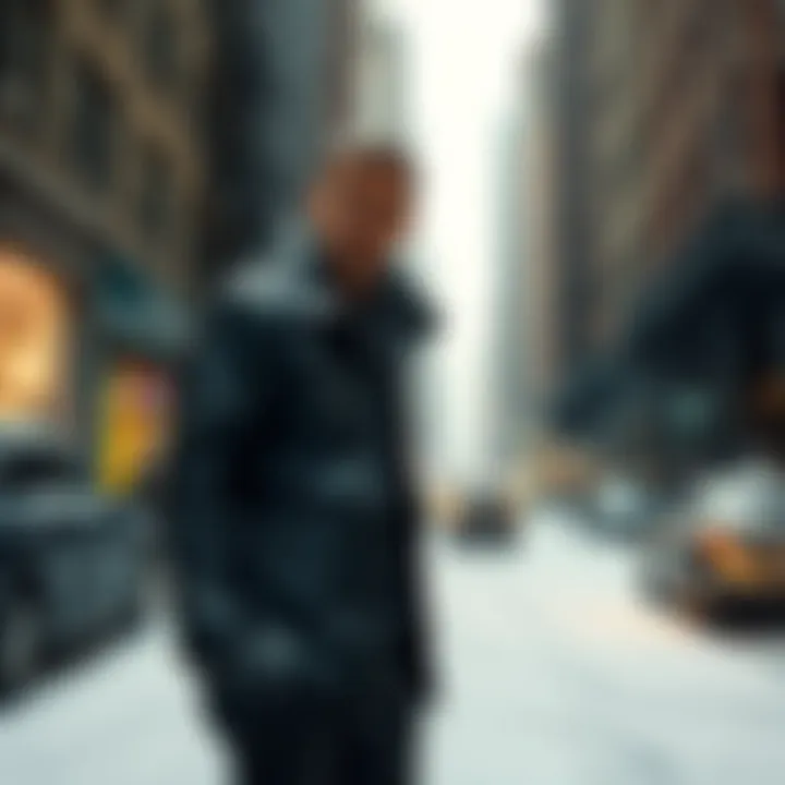 Max Payne wearing a leather jacket in a snowy New York City, showing off his outfit with no gloves in freezing temperatures.