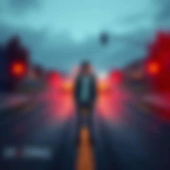 Max Caulfield from Life is Strange stands at a fork in the road, symbolizing choices and alternate realities.