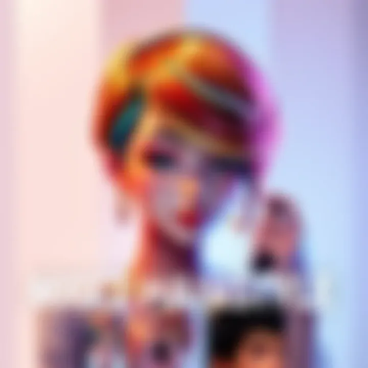 A vibrant photo collage showing Max's unique LIS2 hairstyle from her gaming experience, highlighting creativity and style.
