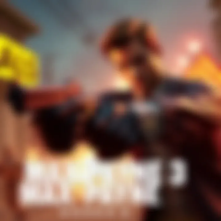 Max Payne 3 Gameplay A scene from Max Payne 3 showing action with a character ready to shoot, cutscene elements fading in the background