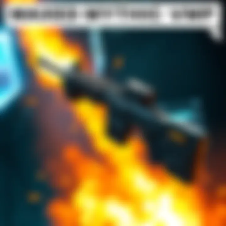 An action-packed scene showcasing the MAXED Mythic VMP weapon in a multiplayer gaming environment, highlighting its design and features.