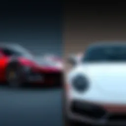 Side-by-side view of Mazda Furai and Porsche 911 Turbo S showcasing their sleek designs
