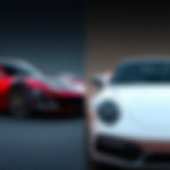 Side-by-side view of Mazda Furai and Porsche 911 Turbo S showcasing their sleek designs