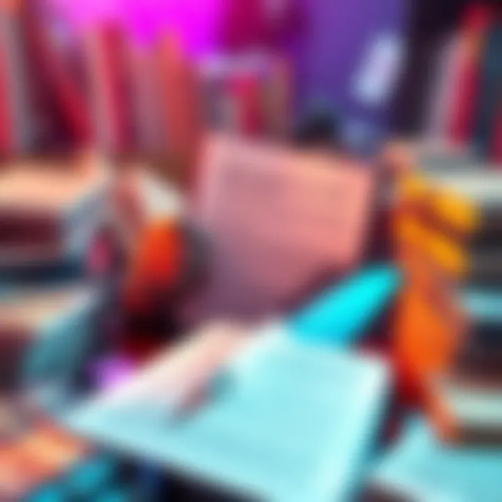 A person reading an article on a digital device, surrounded by books and notes, illustrating the concept of references in media.