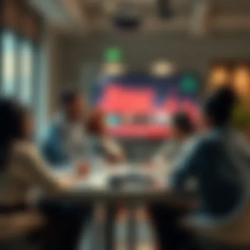 A group discussion on media representation and visibility, with diverse individuals sharing their views around a table.