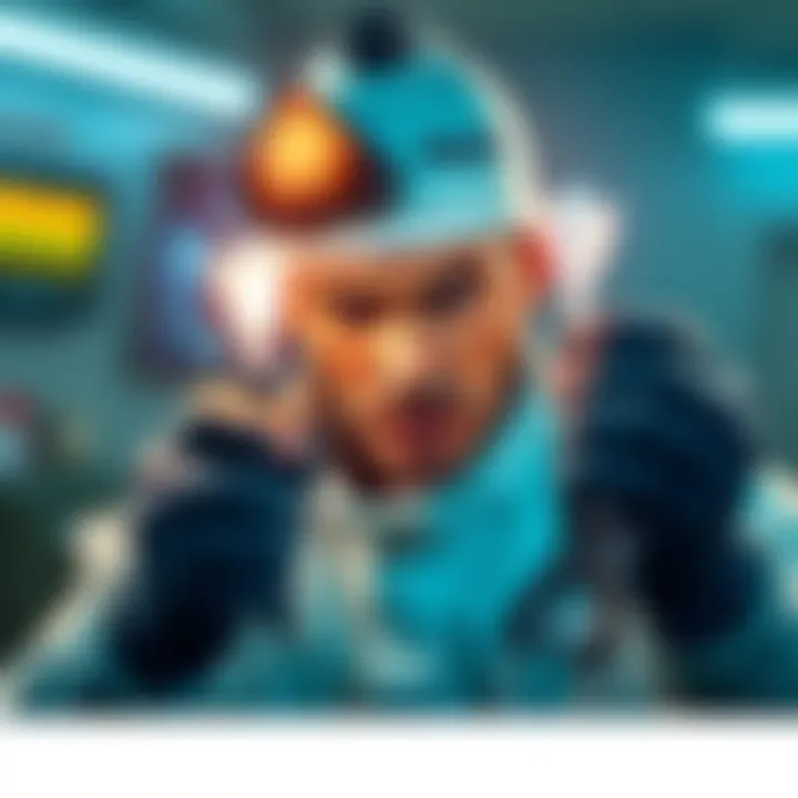 A medic in a game looks frustrated while trying to use healing darts that are not working.