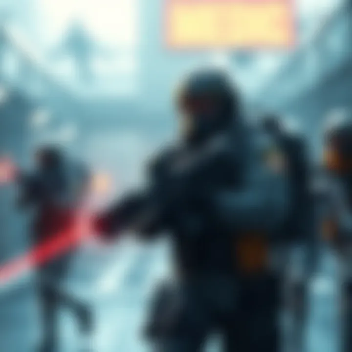 A player using a medic build in a team-based game, healing teammates and providing support in combat.